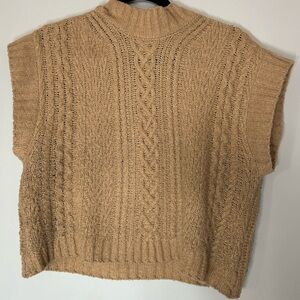 Pink Rose Tan Cable Knit Sweater